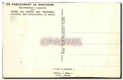 Obiad zbiorowy zbieraczy żywicy w Gascognie — Wydawnictwo « Gaby » — Rewers