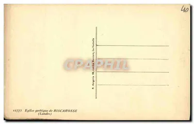 Igreja gótica de BISCAROSSE (Landes) — Biscarrosse, Landes — editor R. Bergevin, n° 12775 — Verso