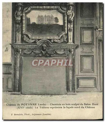 Castelo de POYANNE Landes — Lareira de madeira esculpida do Salão Dourado (século XVI) — F. Bernède, Fot. Arjuzanx (Landes)