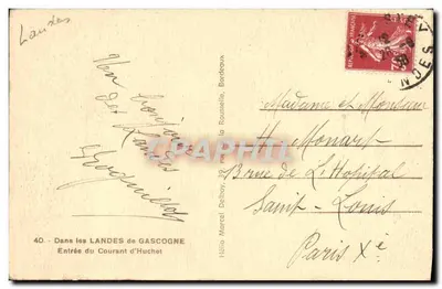 Wejście do Courant d'Huchet — Landes de Gascogne — Hélio Marcel Delbey — Rewers