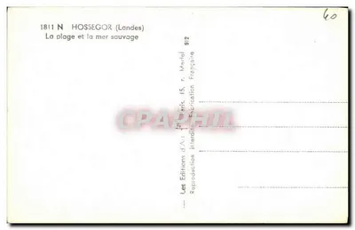 Hossegor (Landes) — A praia e o mar selvagem — Editions d'Art, Paris — Verso