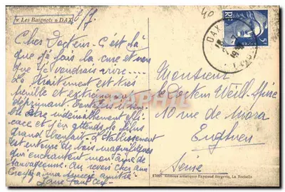 Les Baignons — Dax — Éditions artistiques Raymond Bergevin — Verso