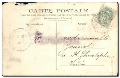 Stara pocztówka Gue du Loir près Vendôme — Rewers