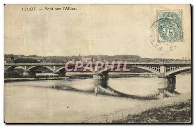 Vichy — Pont sur l'Allier. — Éditeur : Vichy, n° de série non visible.