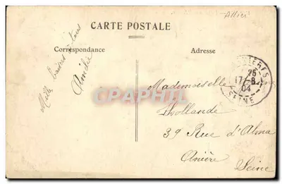 Vichy — Pont sur l'Allier. — Éditeur : Vichy, n° de série non visible. — Verso