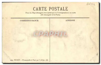 Vichy — Passeio e Ponte sobre o Allier — LL — Verso