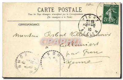 Vichy — Estátua da Caridade — Entrada do Hospital Civil — Verso