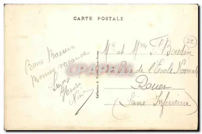 A Bretanha Pitoresca — Um canto da Praia — A Ponta de Piégou — A Rotonda — A.W. - 9364 - Val André — Verso