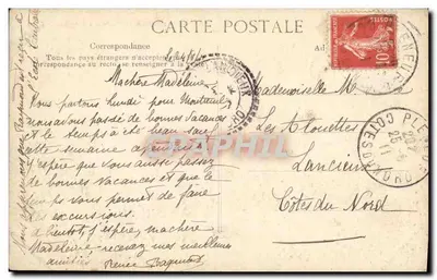 Val André — Rochas em Lingouare — Côte d'Émeraude — Verso