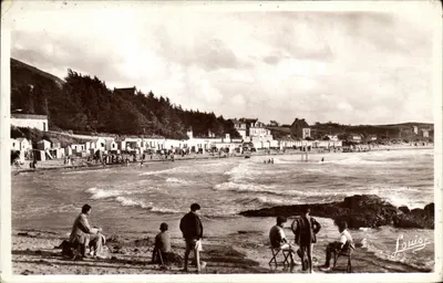 Erquy — A praia de Caroual com maré alta — Louis, fotógrafo, Erquy