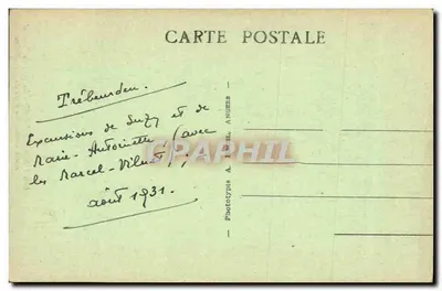 Zatoka Trozoul — widok przez sosny wyspy Millau — fototypia A. BAILL, Angers, n°405 — Rewers