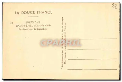 Cap Fréhel — As Douves e o Sémaphore — Les Editions d'Art YVON, Paris — Verso