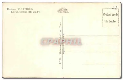 Cap Fréhel — La Fanconnière e o abismo — Louis, Editor — Verso