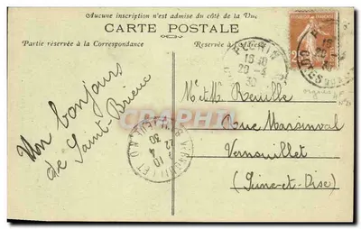 Saint-Brieuc — De Kathedraal. Het Orgelbuffet — Collectie E. Hamonic, n° 7411 — Achterkant