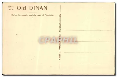 Dinan — Pod łukami, Brama Cordelierów — seria 1, nr 8, Wydawnictwo M. PAMBRUN — Rewers