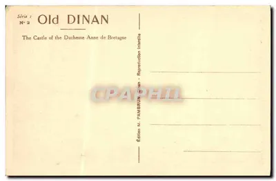 Dinan - Castelo da Duquesa Ana — Edição M. Pambrun, Série I N°2 — Verso