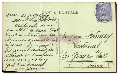 Dinan — Panorama Portu i Mostu Wschodniego — Brzeg Rance, n° 135 — Rewers