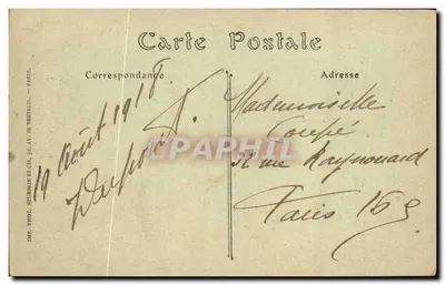 Tregastel-P loumanac'h (Côtes-du-Nord) — Zły morze, Efekty fal przy burzy — Imp. Phot. Ncurbein et Cie, Av. de Bregueil, Paris — Rewers