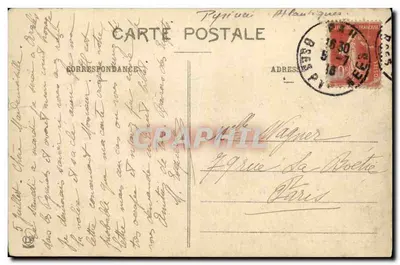 Pau - Łańcuch Pyrenées, widok z bulwaru — Phototypie Labouche Frères, Toulouse, n°47 — Rewers
