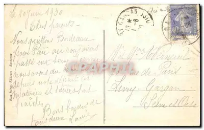 Bordeaux — Vue prise de la Bourse — éditeur HANDAR — Achterkant