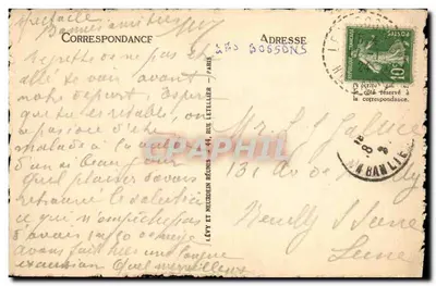 Chamonix — Hotel do Montenvers e Aiguille do Dru — editor L.L. n° 64 — Verso