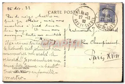Combloux e as Agulhas de Varens e do Platé — Editor A. D. Salmona, n° 25240 — Verso