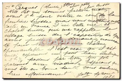 St. Cergue — Vue générale et le Mont-Blanc — éditeur impr. sur la carte n° 9974 — Verso