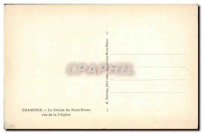 Chamonix — Łańcuch Alp Masywu Świętego Bernadeta widziany z Flégère — G. Tairraz, fot. i wyd. — Rewers