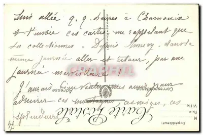 Chamonix — La Flégère i widok na łańcuch Alp — LL. — 1907 — Rewers