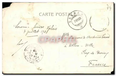 Chamonix — Le Chapeau et les Aiguilles rouges — Julien frères, Phot.-Éditeurs, Genève, n° 6644 — Verso