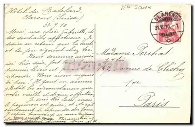 Ilha de Salagnon (Lago Léman) — villa na ilha — editor J. Lesoultre, Châlons — Verso