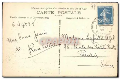 Col dos ARAVIS e o Mont-Blanc — 325 — L. Morand, fot.édit. — Verso
