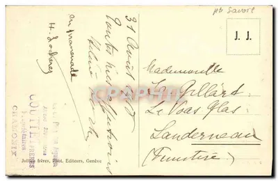 Chamonix - Plan Aiguille i Mont-Blanc — J. J. 1095 — Rewers