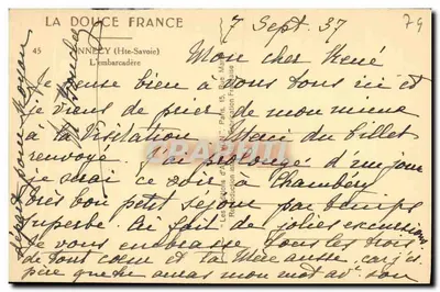 Annecy — L'embarcadère — J. von — n°45 — Verso