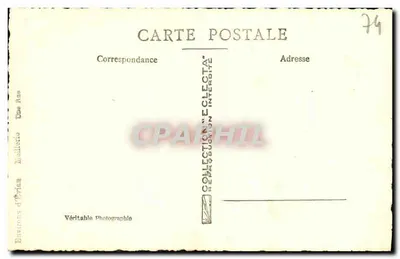 Vila alpina — vista de ruas e casas tradicionais — Coleção 'Eclecta' República Francesa — Verso