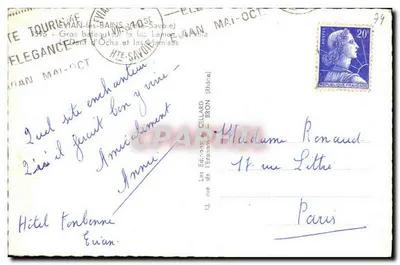 Évian-les-Bains — Widok z lotu jeziora i gór — Les Éditions de Cellard — Rewers