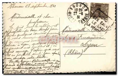 Thonon-les-Bains — widok jeziora i zamek — wydawca: Thonon-les-Bains — Rewers