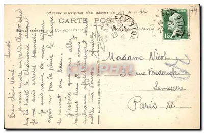 Chalet-Hotel dos Aravis (alt. 1498 m.) — Montanha nevada, vacas — L. Morand, fot.-edit. - Monge (Alta Saboia) n°549 — Verso
