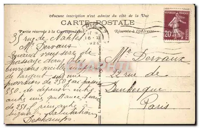 Combroux — Le Grand-Hôtel du P.-L.-M. et le Mont-Blanc — éditeur L. Morand, n° 175 — Verso