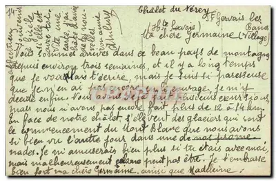 St-Gervais-les-Bains — Ansicht des Dorfes mit Wasserfall und Kirche — J.J. 9721 — Rückseite