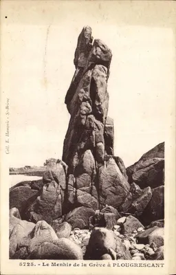 O Menhir da Grève em Plougrescant — Editor E. Hamonie, n° 5725