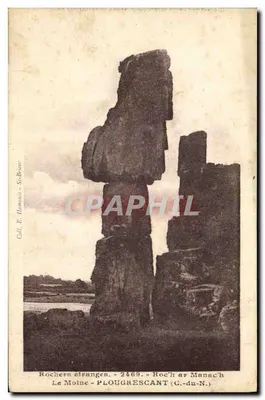 Rochas estranhas — O Monge — PLOUGRESCANT (C.-du-N.) — Coleção E. Hamonic — St-Brieuc