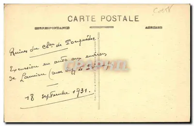 Omgeving van Lannion — Uitzicht op de ruïnes van het Kasteel van Tonquedec — A.B. n°24 — Achterkant