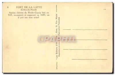 Forte de La Latte — Côtes-du-Nord — Les Éditions d'Art Yvon, Paris — Verso