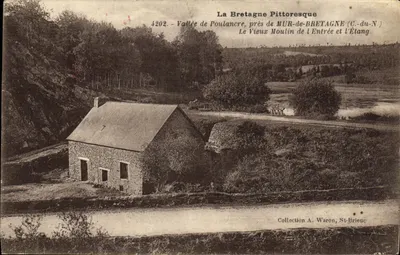 Vale de Poulancré, perto de Mur-de-Bretagne (C.-du-N.) — O Velho Molino da Entrada e o Lago — Coleção A. Waron, St-Brieuc