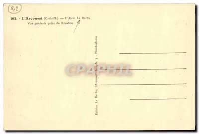 L'Arcouest (C.-du-N.) — O Hotel Le Barbou — Visão geral tirada do Roc-hou — Edição Le Barbou, Plouhazanec — Verso