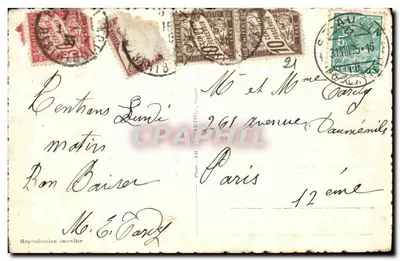 Colombier vista geral e as Alpes — CRAPHIL 1698 — Verso
