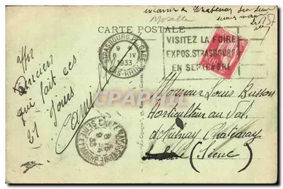 Lutzelbourg (Mosela) — vista panorâmica com castelo na colina — editor não identificado — Verso
