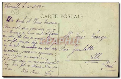 Thionville — A Torre das Roupas Velhas — Editor E. Weck, n°57 — Verso