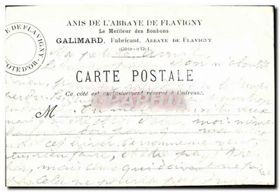 Couvent des Ursulines de Flavigny — Maison d'éducation : Côté Sud-Est — Photo-Abbaye, Série N° 3 — Verso